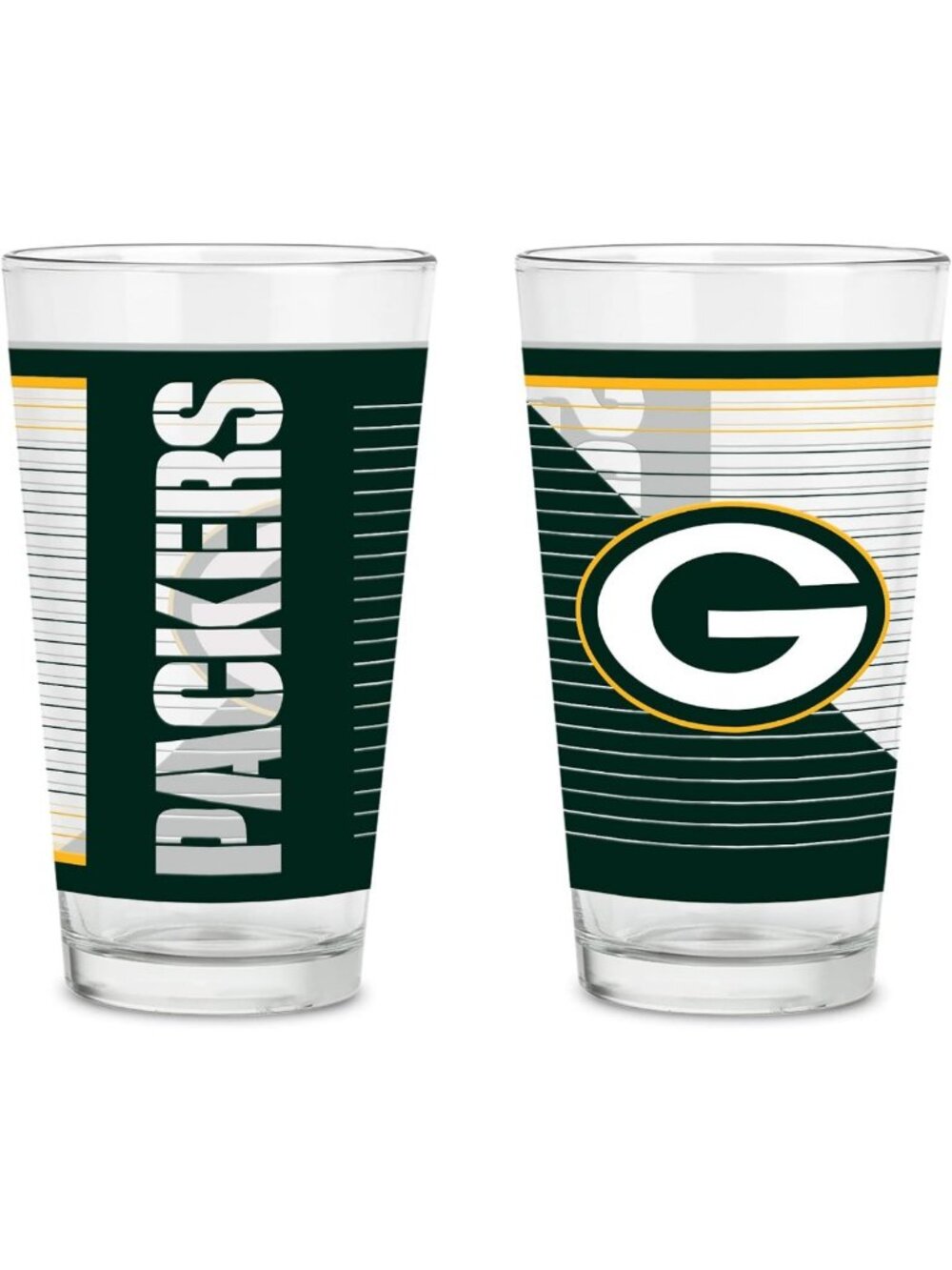 Set of 2 NFL Football Pint Glasses - 16 oz, Dishwasher Safe, Digitally Printed